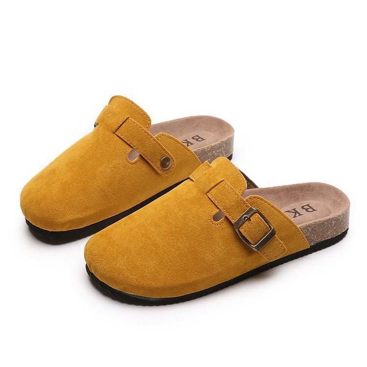 Women's Large Flat Sole Slip On Baotou Half Slippers