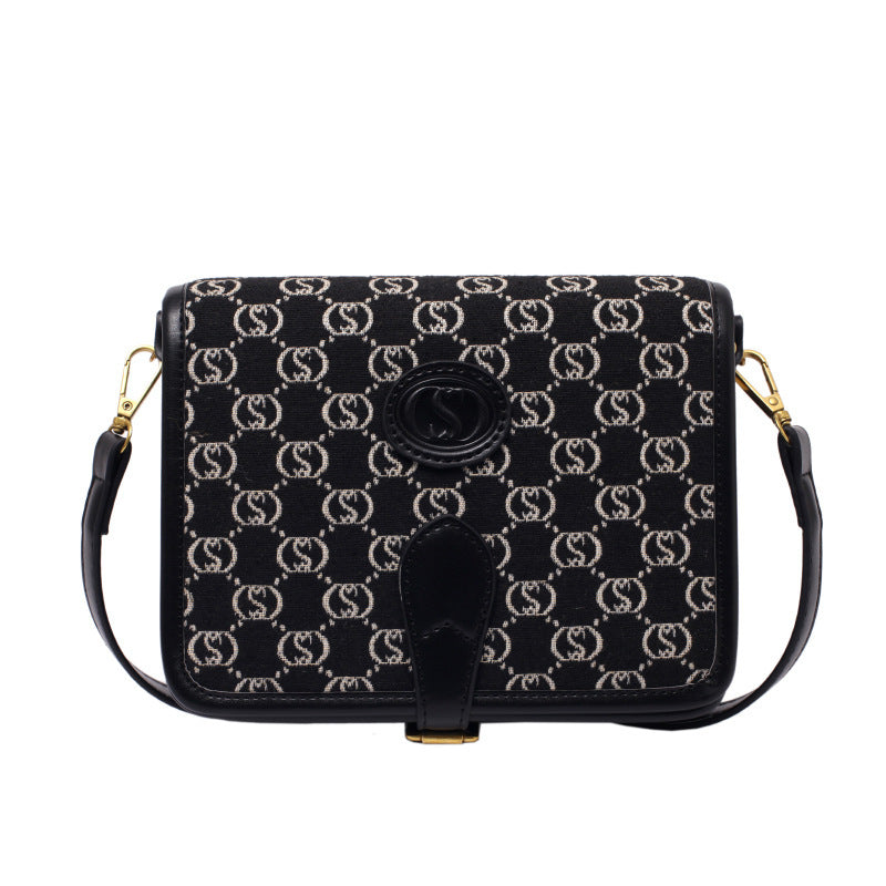 Retro Geometric Print Personality Lady Temperament Small Square Bag