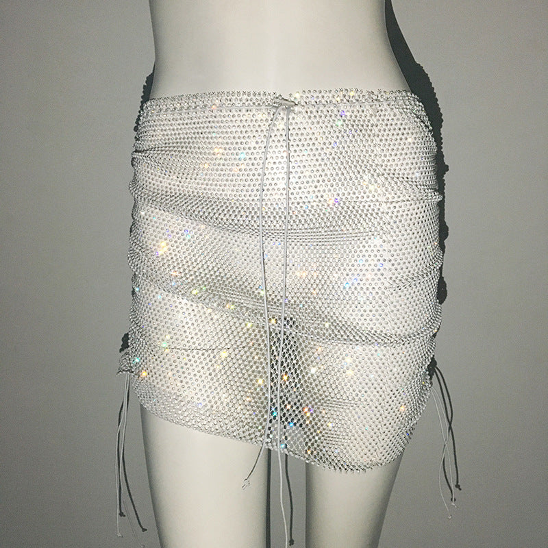 Punk Rhinestone Spaghetti Strap Bra Music Festival Top