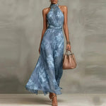 Floral Print Chiffon Boho Beach Dress