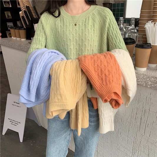 Pullover solid color sweater