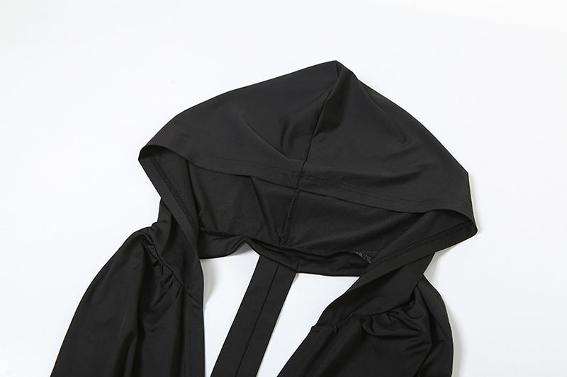 Backless Design Sense Hooded Slim Fit Dress