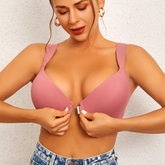 Adjustable Plus-size Womens Front-closure Bra