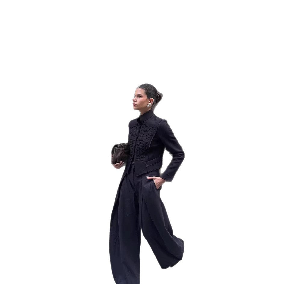 Womens Retro Stand Collar Button-Placket Short New Chinese-Style Jacket
