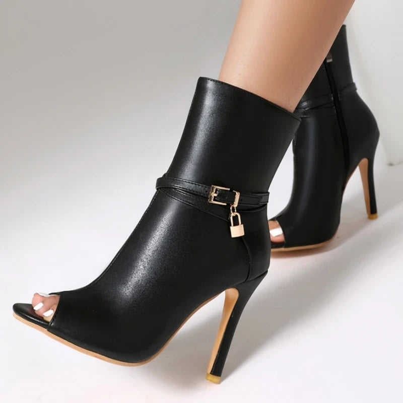 Peep Toe Ankle Boots