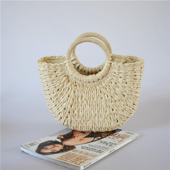 Straw Holiday Hand-woven Moon Bag Beach