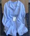 Casual Long Sleeve Linen Blend Shirt
