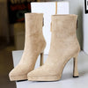 Pointed Toe Stiletto Platform Ankle Boots