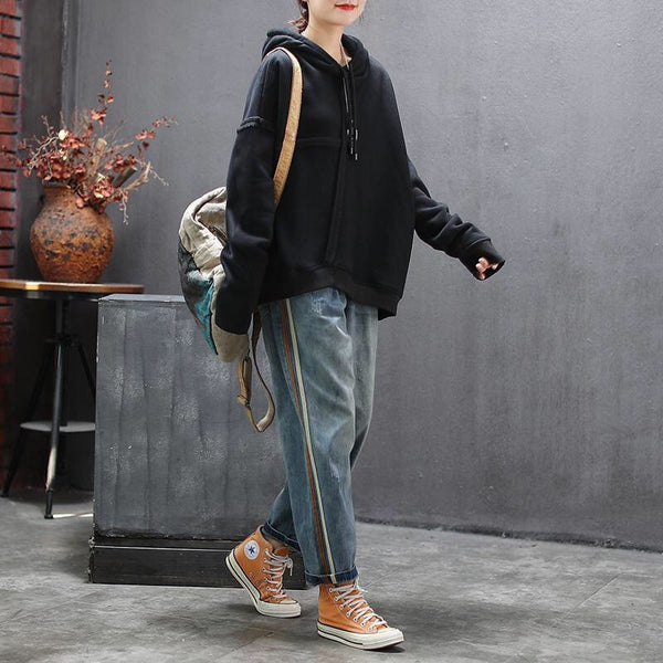 Chic Striped Patchwork Jeans