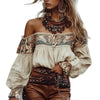 Boho Printed Western Cowgirl Shirt