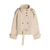 Solid Lace Up Trench Jacket