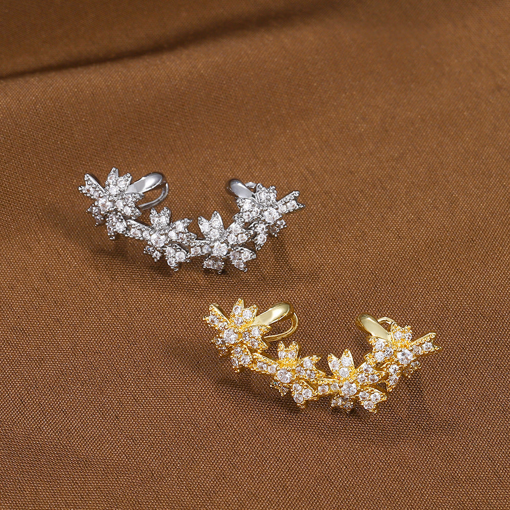 European And American Ins Flowers Ear Clip
