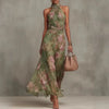 Floral Print Chiffon Boho Beach Dress