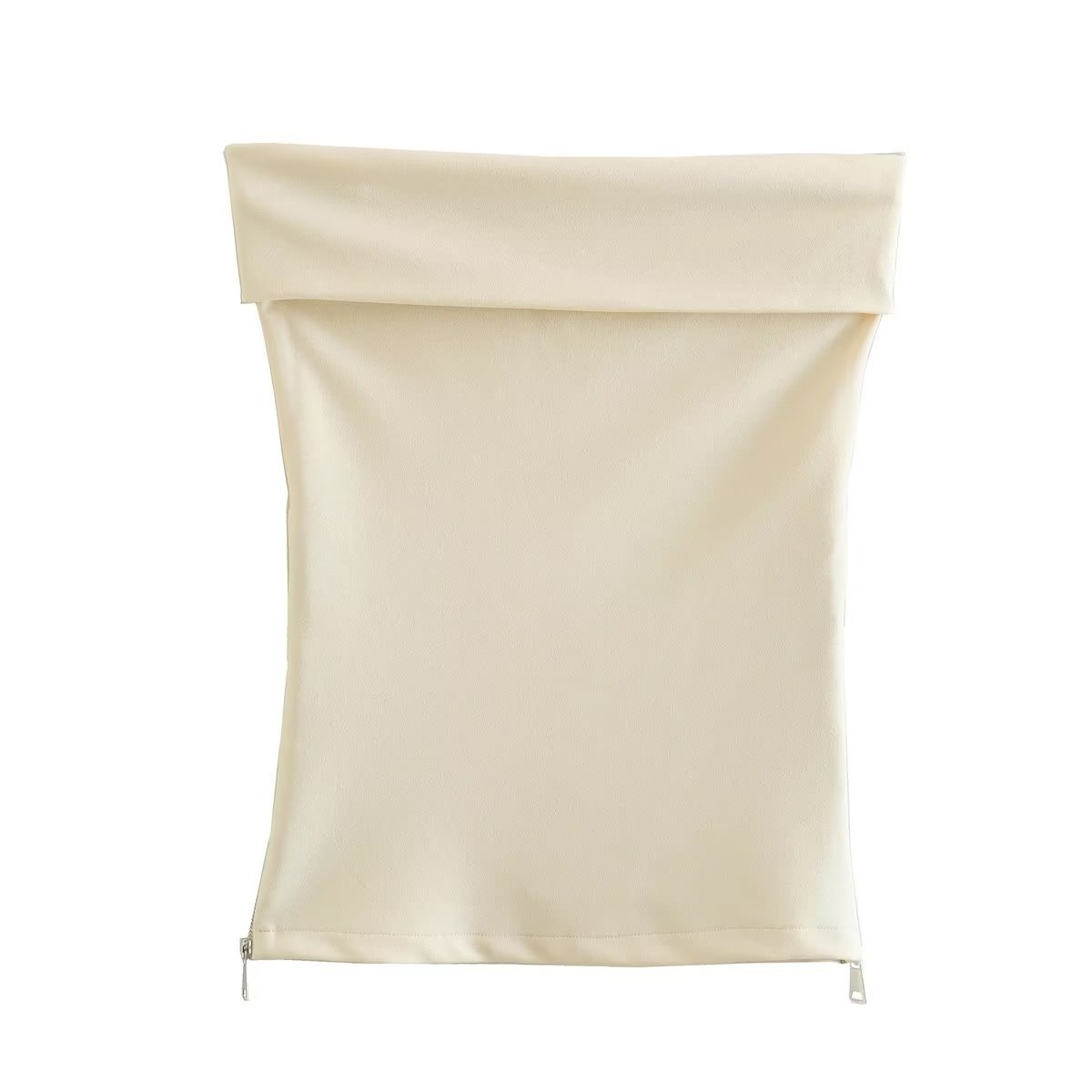 Women's Fashion Solid Color Zipper Slim Fit Tube Top