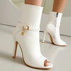 Peep Toe Ankle Boots