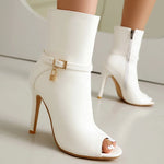 Peep Toe Ankle Boots
