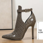 Stone Patterned High Heel Ankle Boots