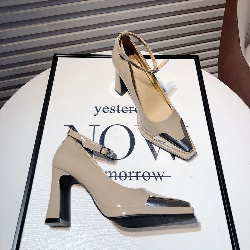 Elegant Chunky-Heel Peep-Toe Heels For Women