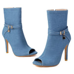 Peep Toe Ankle Boots