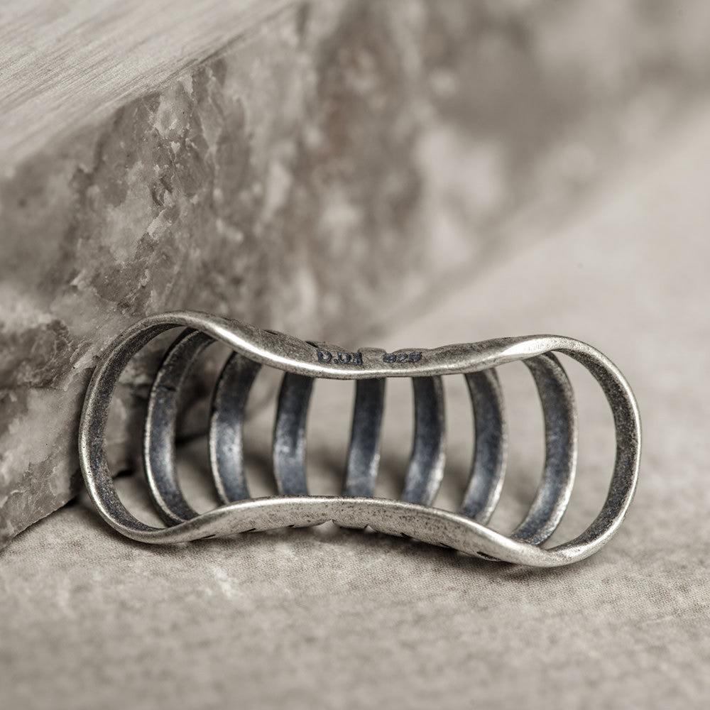 Dark Night 925 Sterling Silver Ring Non-Piercing Earring