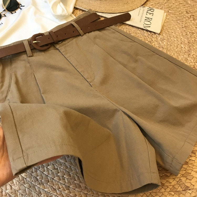 Womens Relaxed Versatile High-waisted Workwear Wide-leg Pants