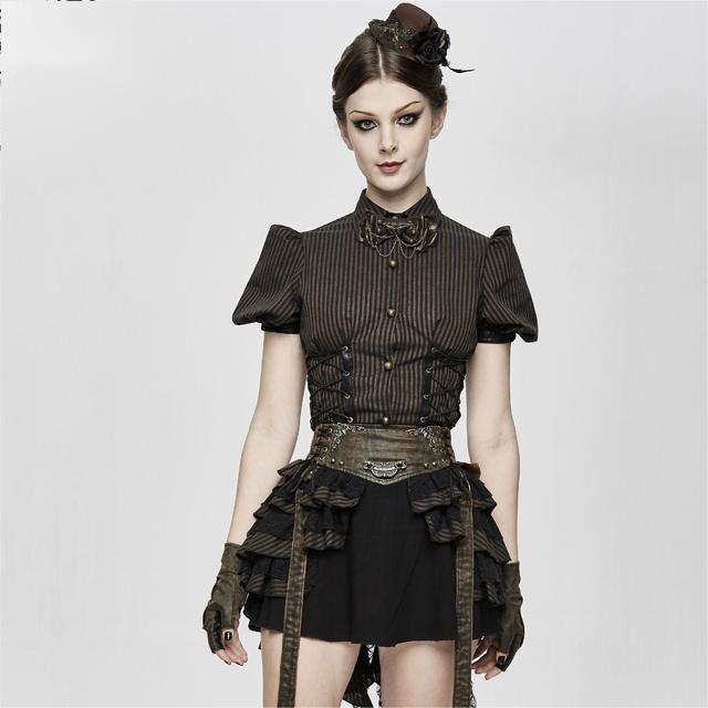 Steampunk Women's Vintage Skirts With Bronzed Waists