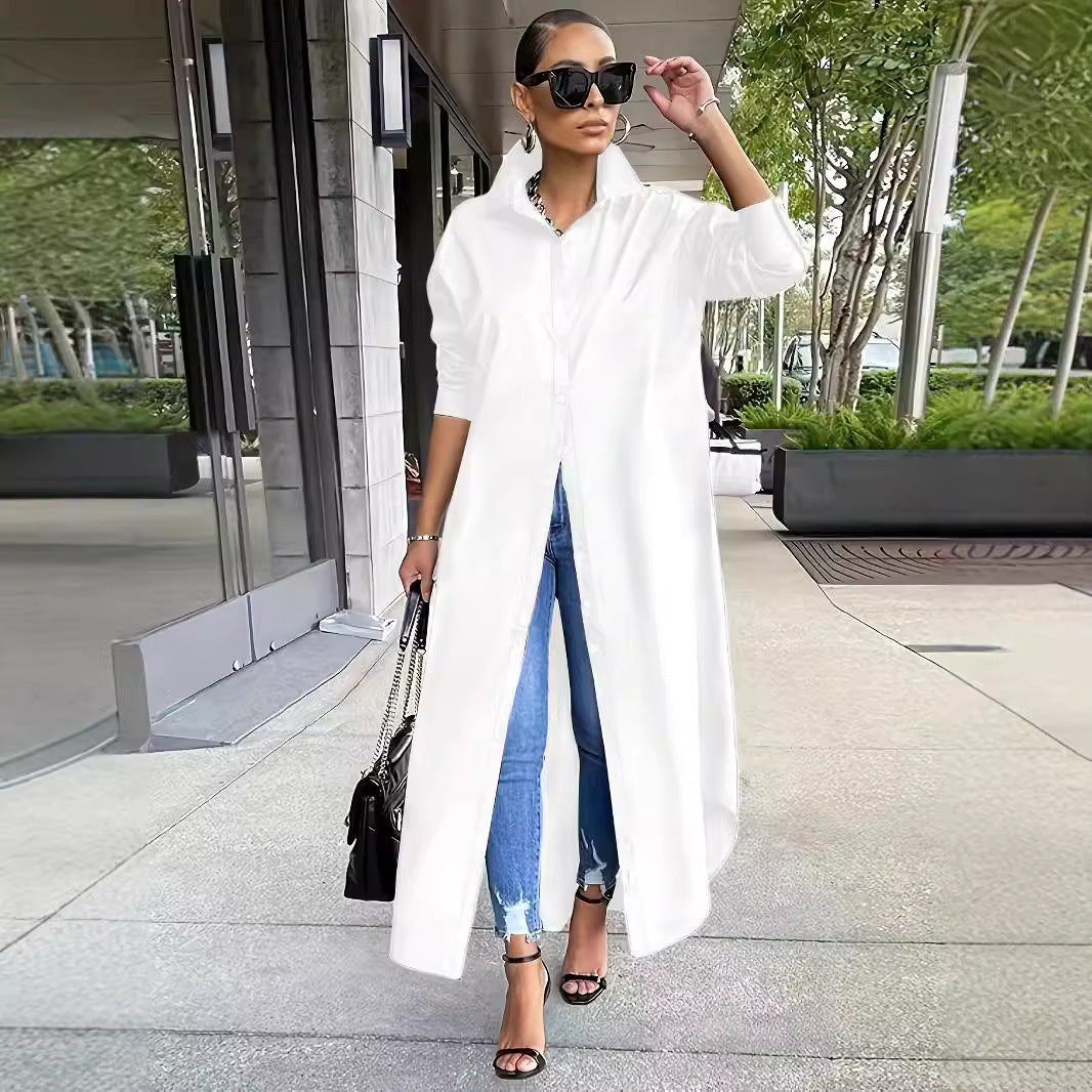 Solid Color Loose Long Sleeves Extra Large Size