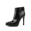 Split Leather Pointed Toe Ankle Boots