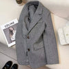 Grey Herringbone Wool Blend Suit Jacket