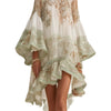 Printed Ruffle Hem Floral Summer Dress