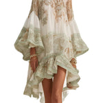 Printed Ruffle Hem Floral Summer Dress