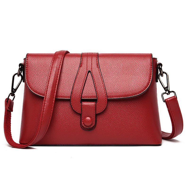 Button Fashion Lady's Diagonal Shoulder Bag