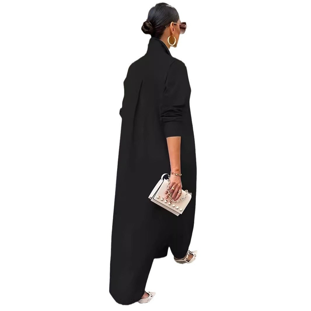 Solid Color Loose Long Sleeves Extra Large Size