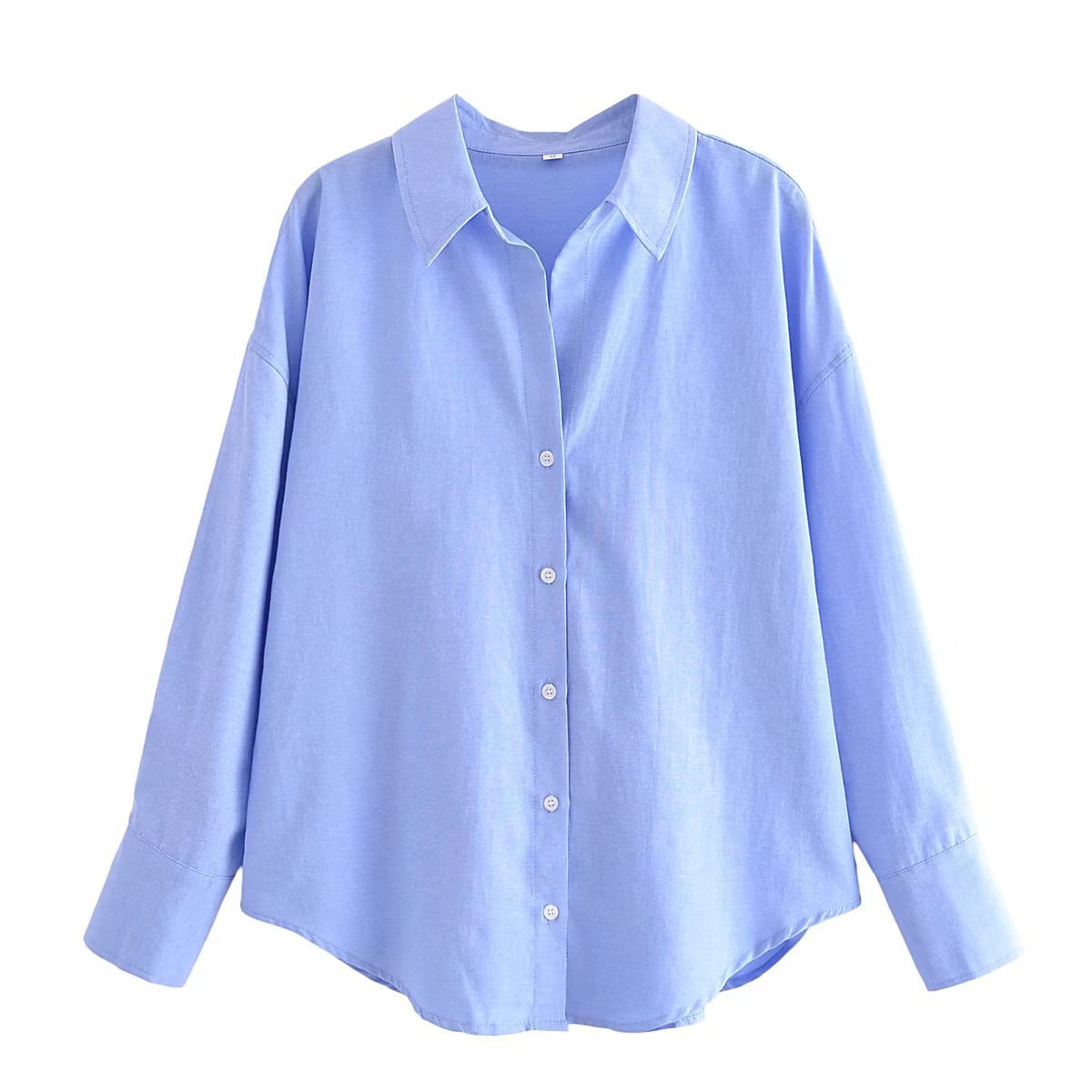 Autumn Women's Lapel Long Sleeve Solid Color Shirt