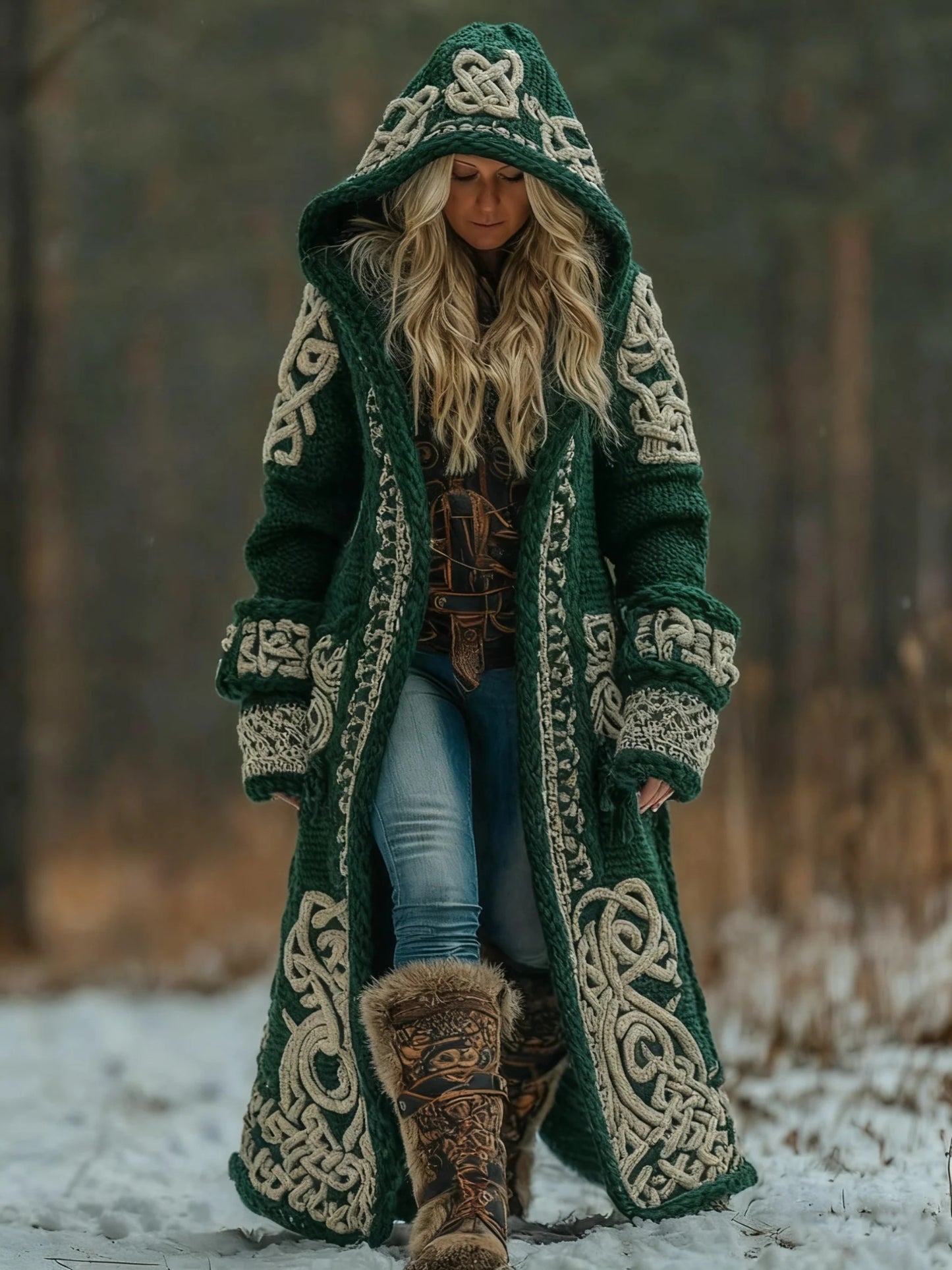 New 3D-printed Casual Hooded Cape Jacket