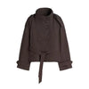 Solid Lace Up Trench Jacket