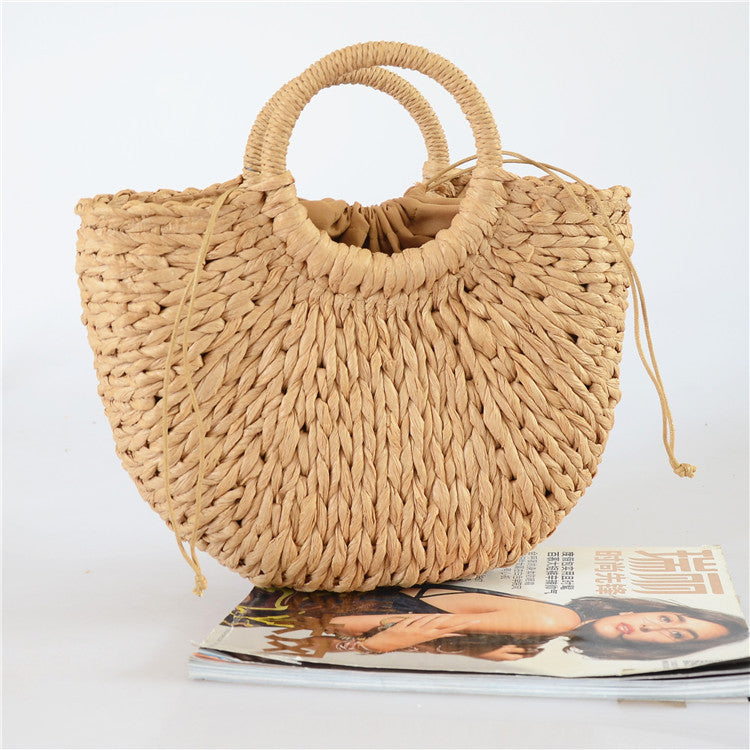 Straw Holiday Hand-woven Moon Bag Beach