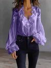 White Lace V-Neck Blouse