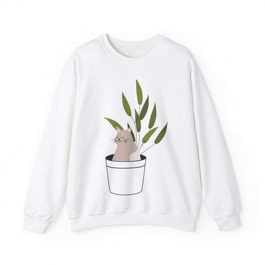 Cat in A Pot-Unisex Heavy Blend™ Crewneck Sweatshirt