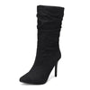 Pointed Toe Stiletto Mid Calf Boots