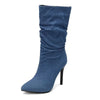Pointed Toe Stiletto Mid Calf Boots