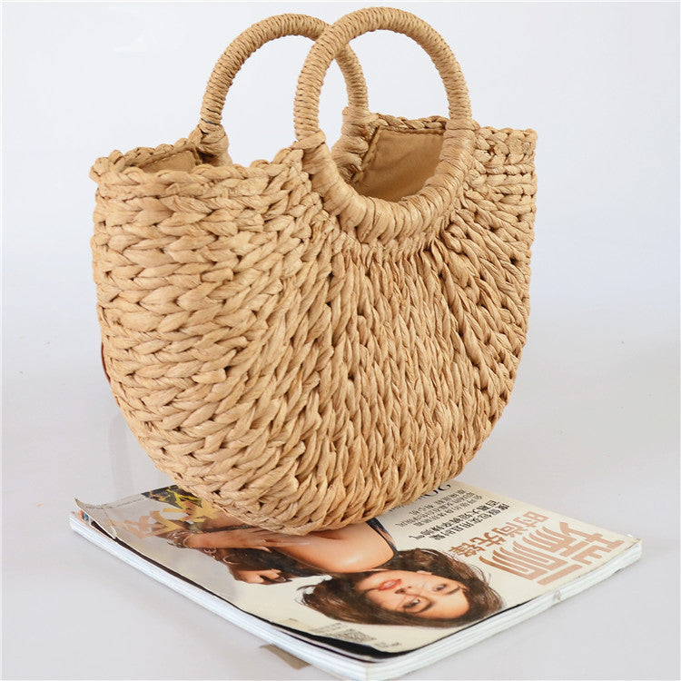 Straw Holiday Hand-woven Moon Bag Beach