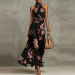 Floral Print Chiffon Boho Beach Dress