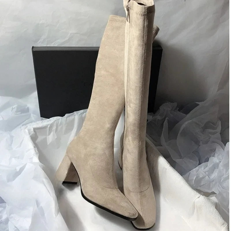 Suede Mid Calf Winter Boots