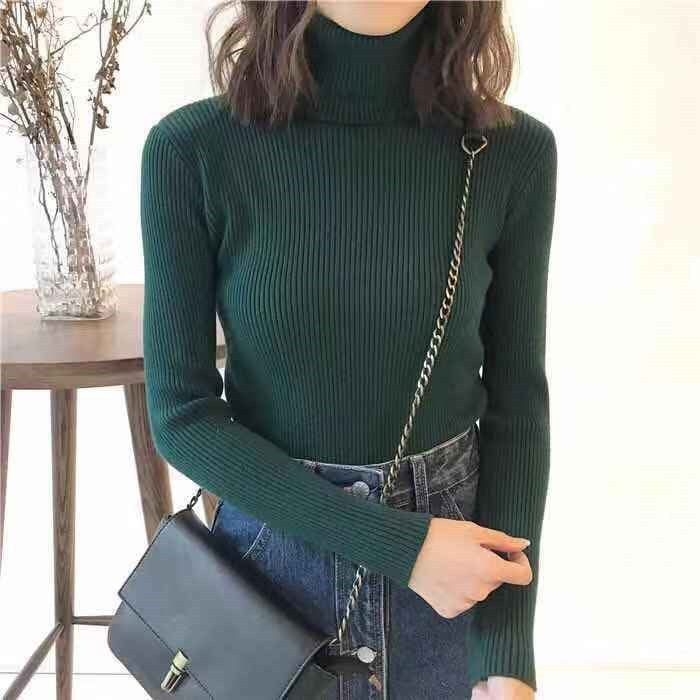 Women's Solid Color Turtleneck Sweater Winter Keep Warm