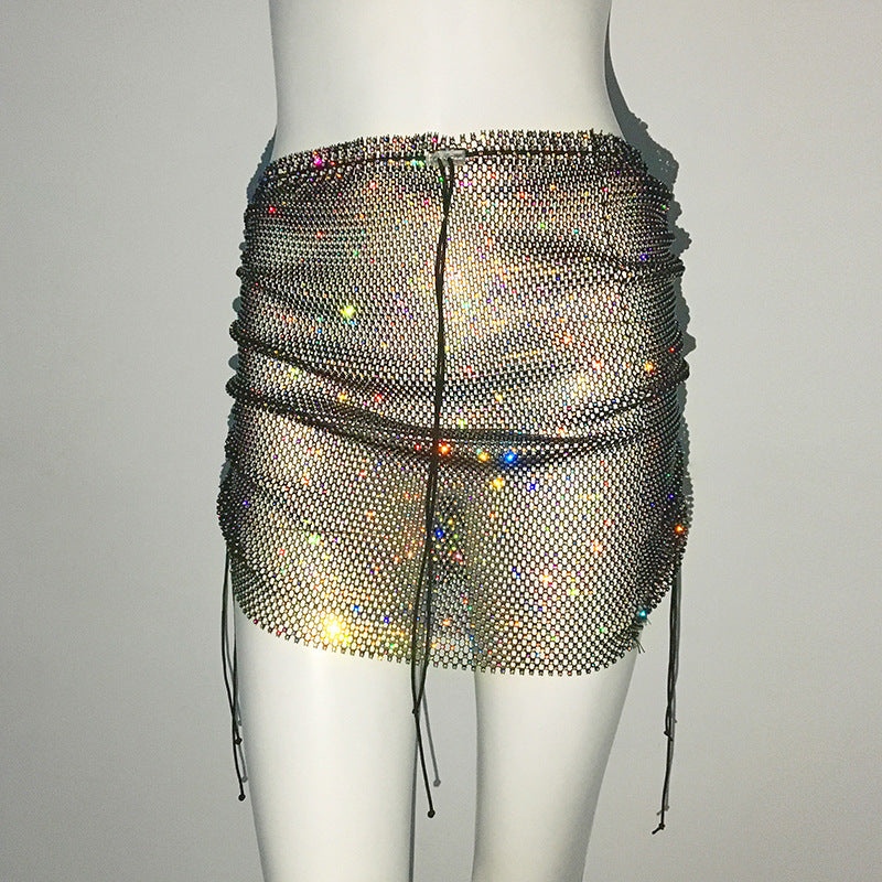 Punk Rhinestone Spaghetti Strap Bra Music Festival Top