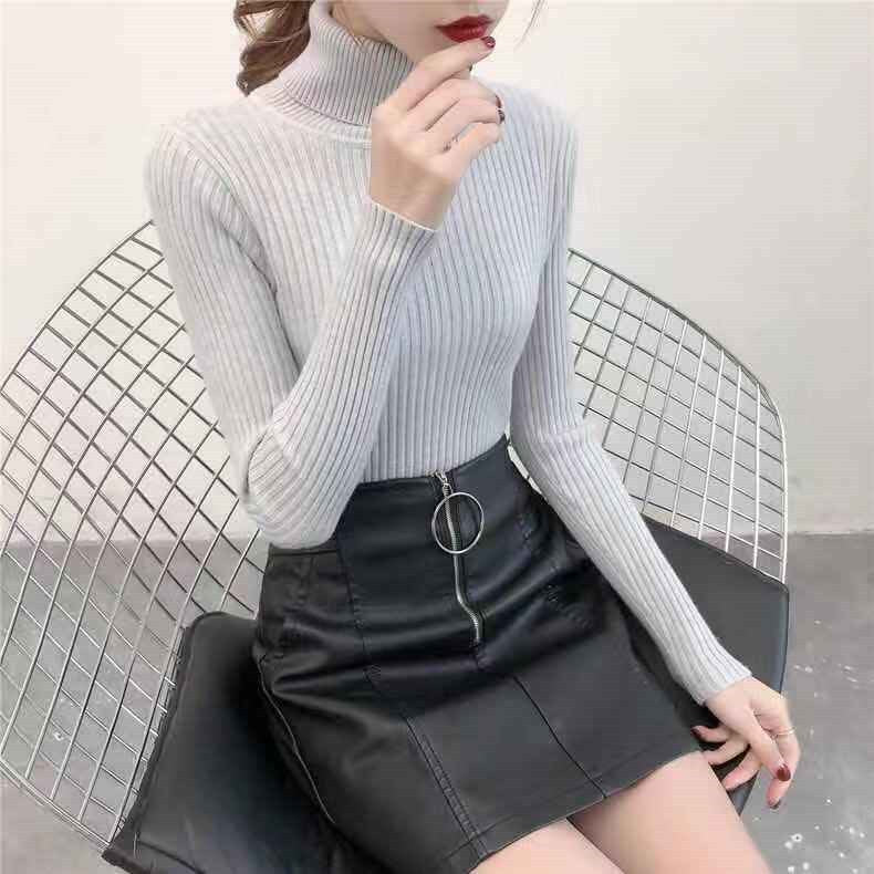 Women's Solid Color Turtleneck Sweater Winter Keep Warm