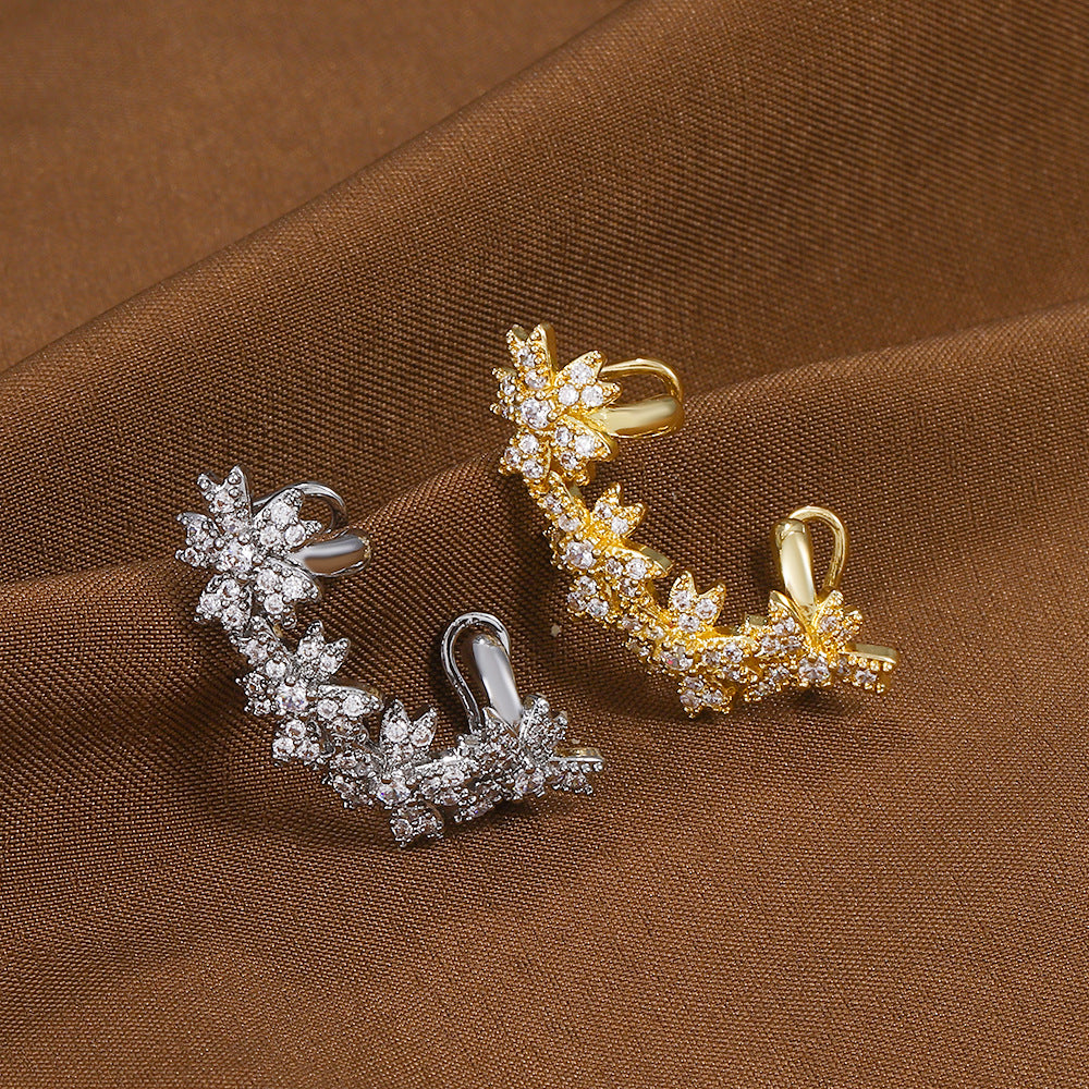 European And American Ins Flowers Ear Clip
