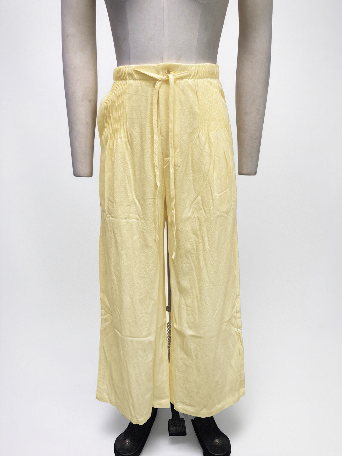Versatile Drawstring-button Straight-leg Pants