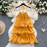 Halter Tiered A-Line Beach Dress